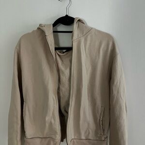 All Saints size S- baby pink Zip-Up Hoodie with ruffle detail